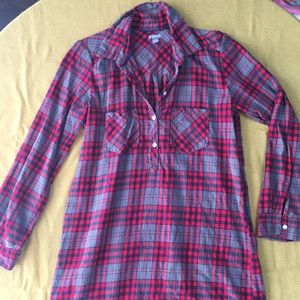 Aerie Plaid Long Blouse